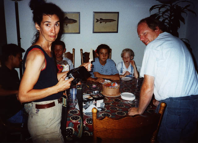 Misti attempting to swallow entire hard boiled egg